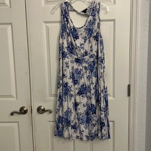 Torrid blue floral cut out back sundress